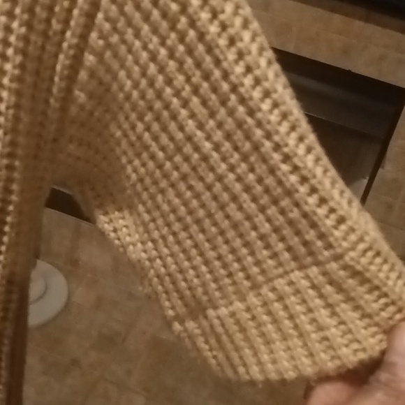 NWOT C•M•C 100% cotton tan s/s cardigan w side pockets & 5 big buttons Sm - Picture 8 of 12